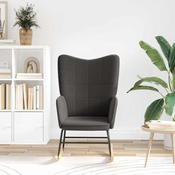 Entspannungsstuhl Dunkelgrau Lockiges Wollähnliches Gewebe