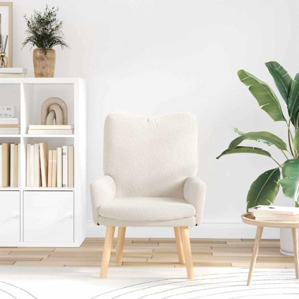 Entspannungsstuhl Creme Curly Wolle-ähnlicher Stoff