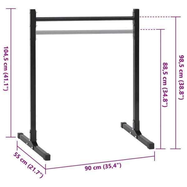 Dip Stations 2 Stück Höhenverstellbar 88.5/98.5 cm Stahl