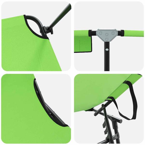 Klappbare Sonnenliege mit Sonnendach Grüne 600D Oxford Stoff