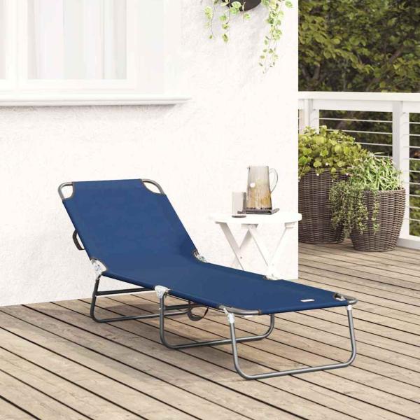 Klappbare Sonnenliege Tragbar Blau 600D Oxford-Stoff