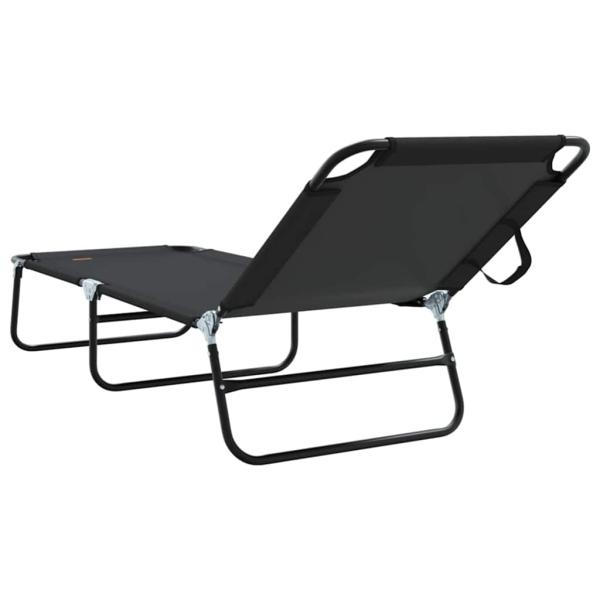 Klappbare Sonnenliege Tragbar Schwarz 600D Oxford-Gewebe