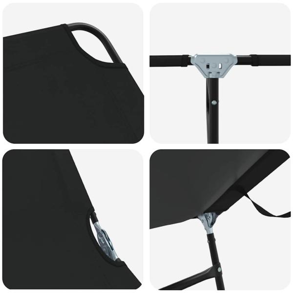 Klappbare Sonnenliege Tragbar Schwarz 600D Oxford-Gewebe
