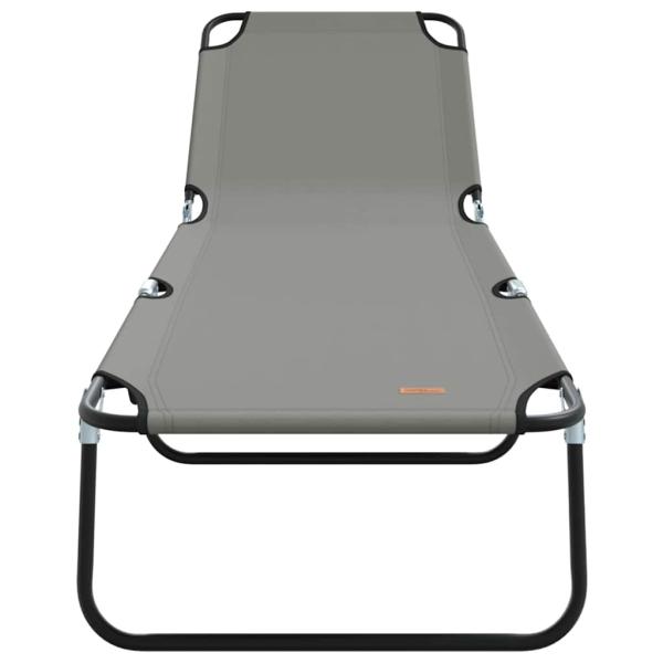 Faltbare Sonnenliege Tragbare Graue 600D Oxford Stoff