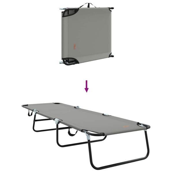Faltbare Sonnenliege Tragbare Graue 600D Oxford Stoff
