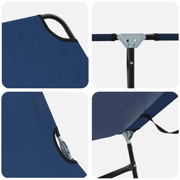 Klappbarer Sonnenliegestuhl 2 Teile Tragbares Blau 600D Oxfordstoff