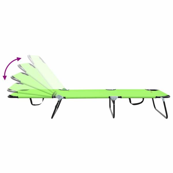 Klappbare Sonnenliege 2 Stück Tragbar Grün 600D Oxford-Stoff
