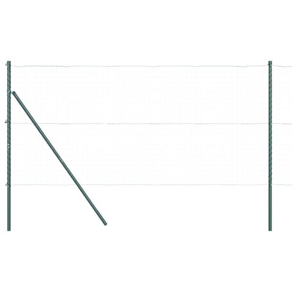 Zaunpfosten 13 Stück Grün Ø32 mm 190 cm Galvanisiertes Stahl
