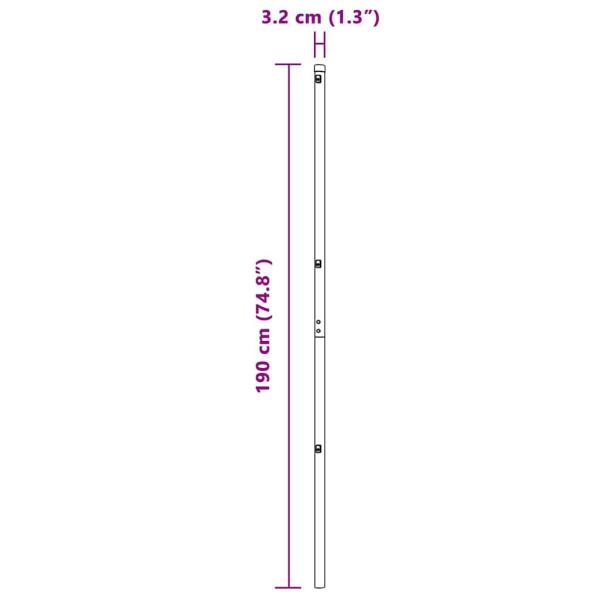 Zaunpfosten 13 Stück Grau Ø32 mm 190 cm Verzinkter Stahl