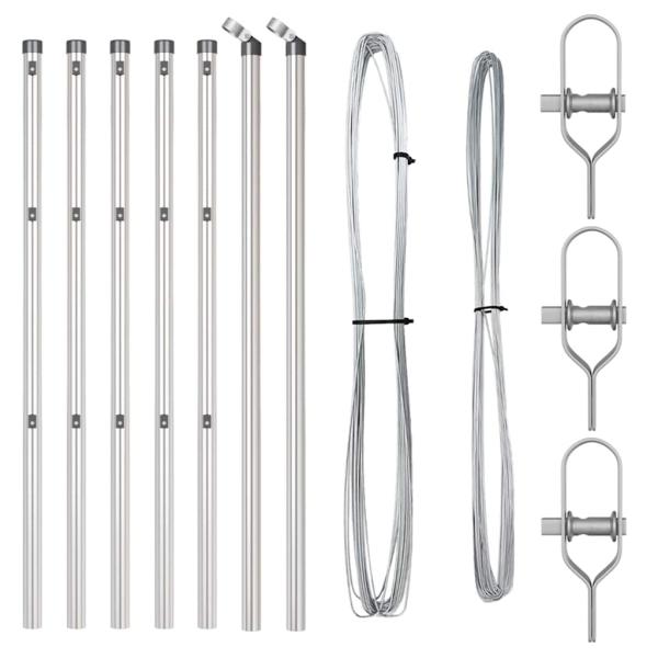 Zaunpfosten 7 Stück Ø32 mm 120 cm Verzinkter Stahl