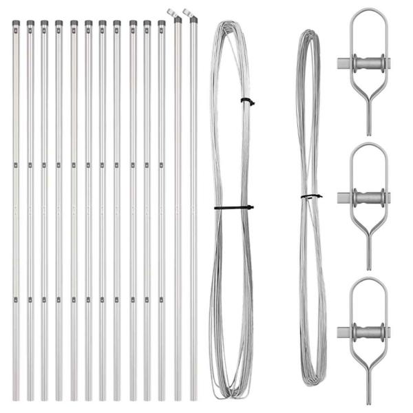 Zaunpfosten 13 Stück Ø32 mm 200 cm Verzinkter Stahl