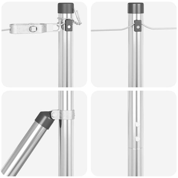 Zaunpfosten 7 Stück Ø32 mm 210 cm Verzinkter Stahl