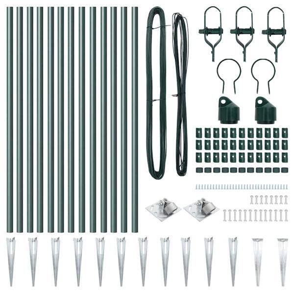 Zaunpfosten mit Spike 13 Stück Ø32 mm 80 cm verzinkter Stahl