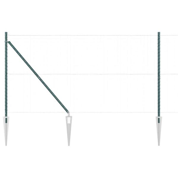Zaunpfosten mit Spitze 13 Stück Ø32 mm 140 cm verzinkter Stahl