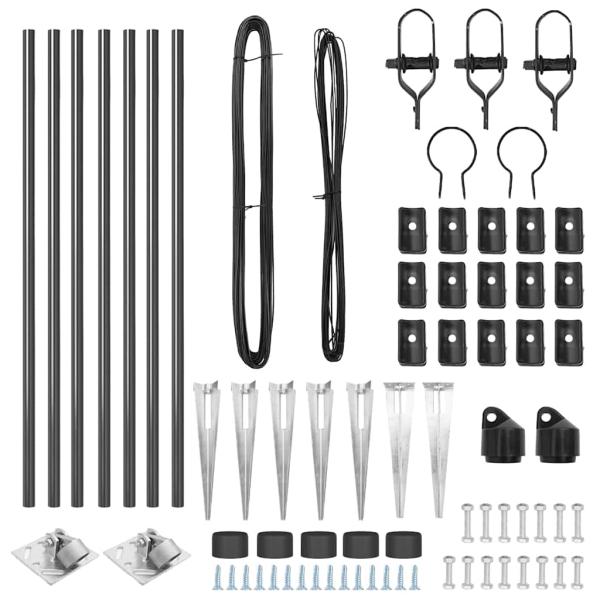 Zaunpfosten mit Spitze 7 Stück Ø32 mm 120 cm verzinkter Stahl