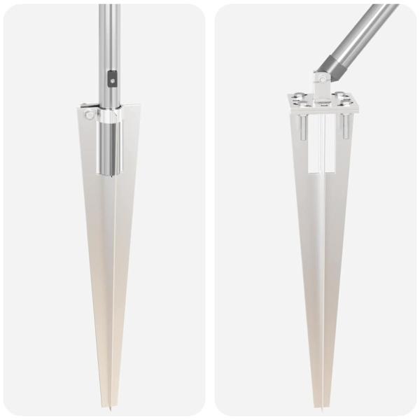 Zaunpfosten mit Spitze 7 Stück Ø32 mm 60 cm Verzinkter Stahl