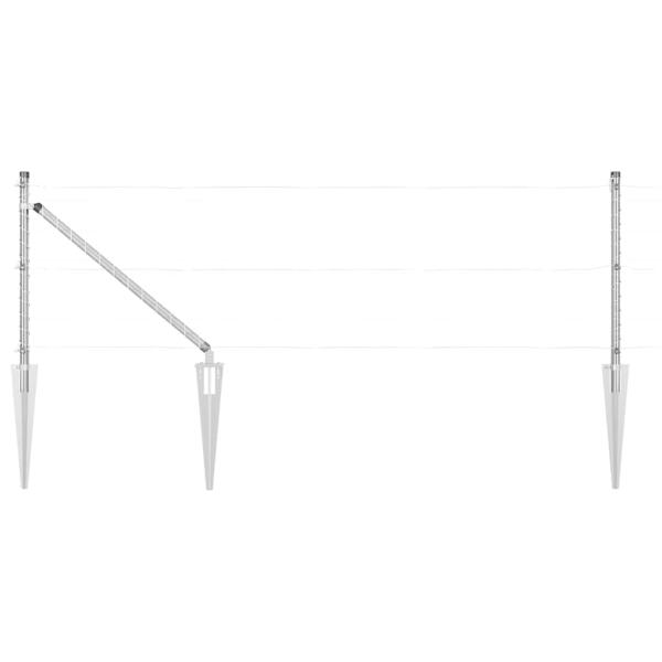Zaunpfosten mit Spitze 13 Stück Ø32 mm 120 cm Verzinkter Stahl
