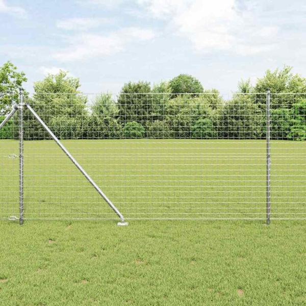 ARDEBO.de - Zaunpfosten mit Spitze 7 Stück Ø32 mm 140 cm Galvanisiertes Stahl