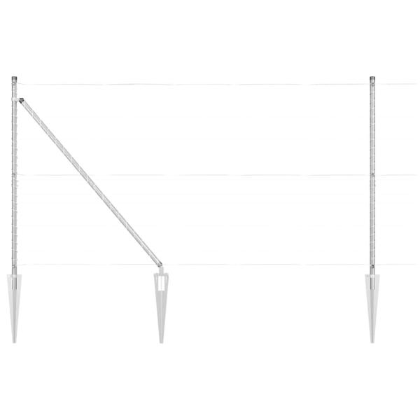 Zaunpfosten mit Spitze 7 Stück Ø32 mm 140 cm Galvanisiertes Stahl