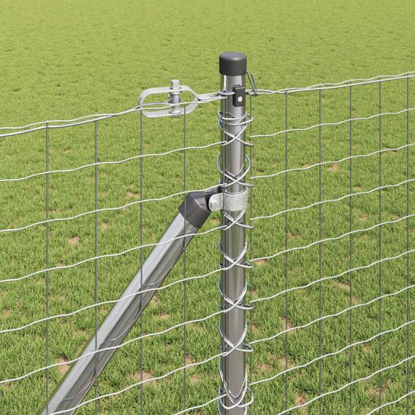 Zaunpfosten mit Spitze 7 Stück Ø32 mm 140 cm Galvanisiertes Stahl