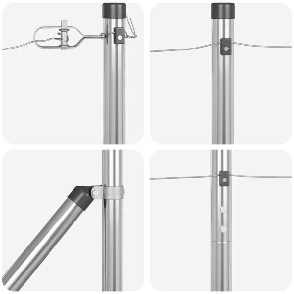 Zaunpfosten mit Spitze 7 Stück Ø32 mm 140 cm Galvanisiertes Stahl