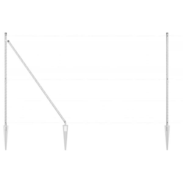 Zaunpfosten mit Spike 7 Stück Ø32 mm 170 cm Galvanisiertes Stahl