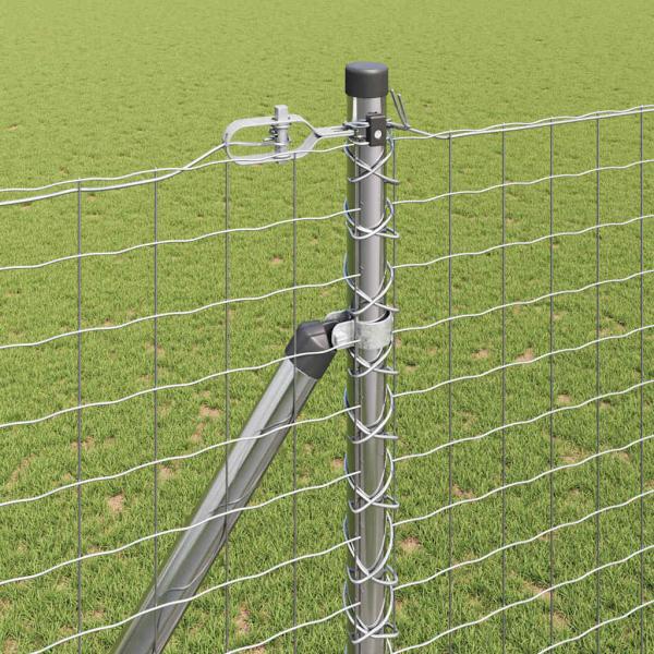 Zaunpfosten mit Spike 7 Stück Ø32 mm 170 cm Galvanisiertes Stahl