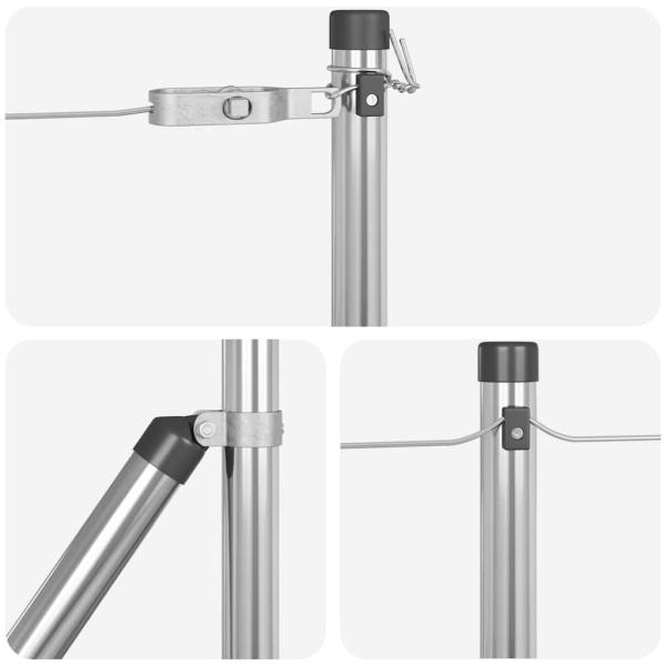 Zaunpfosten mit Bodenplatten 13 Stück Ø32mm 50cm verzinkter Stahl