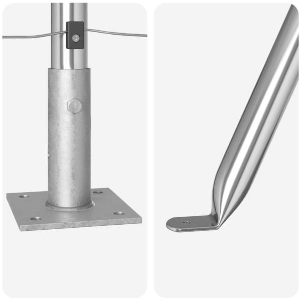 Zaunpfosten mit Bodenplatten 13 Stück Ø32mm 50cm verzinkter Stahl