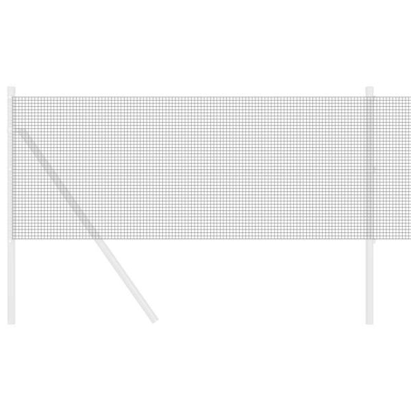 Geschweißter Drahtzaun Grau 0,8x10 m Stahl