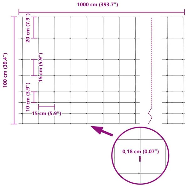 Feldzaun 1x10 m Verzinkter Stahl