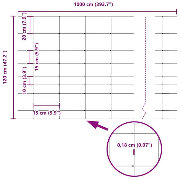 Feldzaun 1.2x10 m Verzinkter Stahl