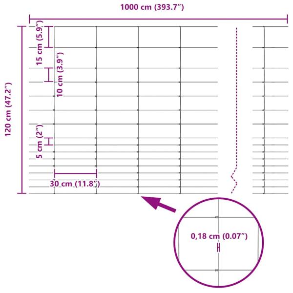 Feldzaun 1,2x10 m feuerverzinkter Stahl