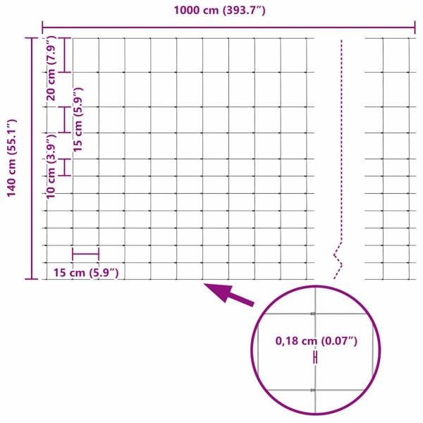 Feldzaun 1,4x10 m verzinkter Stahl