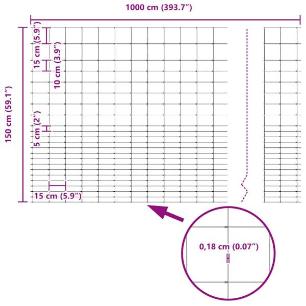 Feldzaun 1.6x10 m Verzinkter Stahl