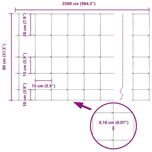 Feldzaun 0,8x25 m Verzinkter Stahl