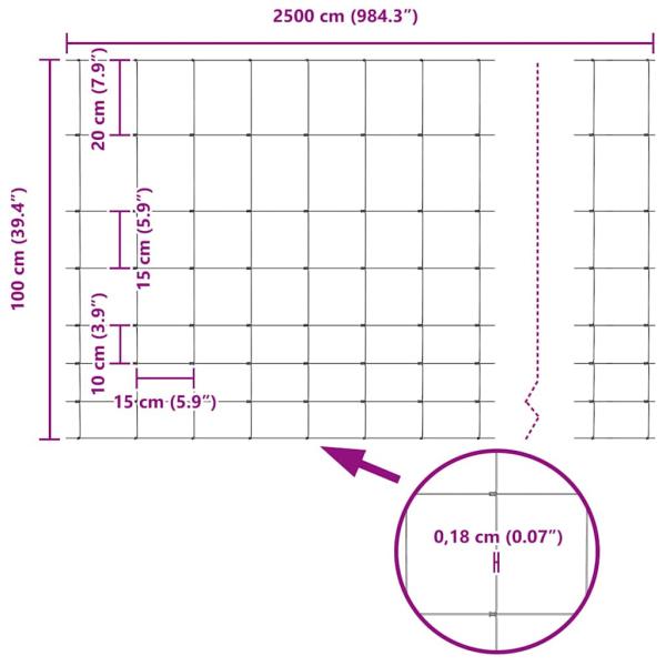 Feldzaun 1x25 m Verzinkter Stahl