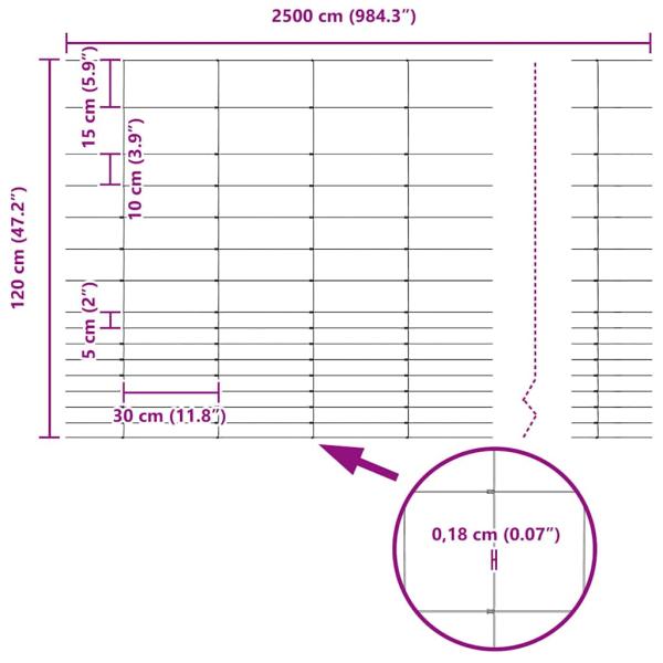 Feldzaun 1,2x25 m Verzinkter Stahl