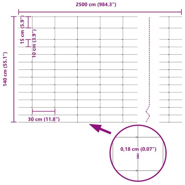 Feldzaun 1,4x25 m Galvanisierter Stahl