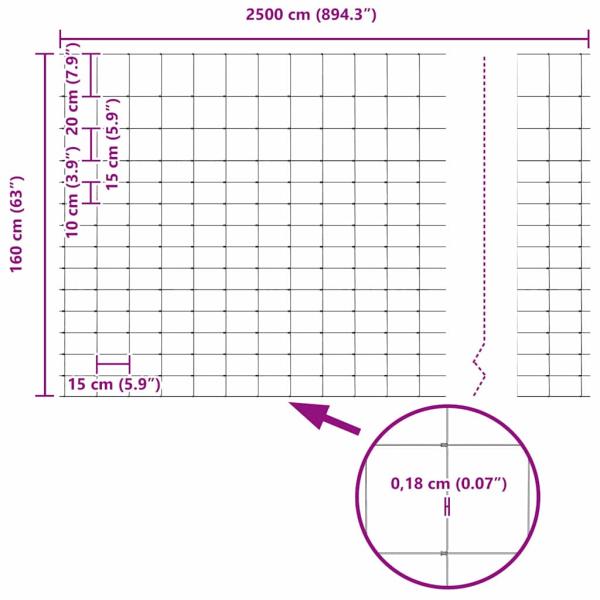 Feldzaun 1,6x25 m Verzinkter Stahl