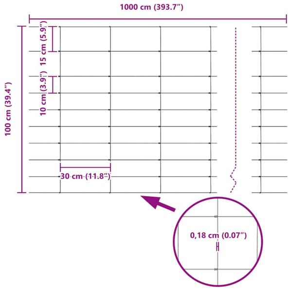 Feldzaun 1x50 m Verzinkter Stahl