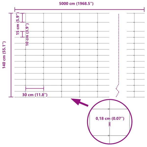 Feldzaun 1,4x50 m Verzinkter Stahl