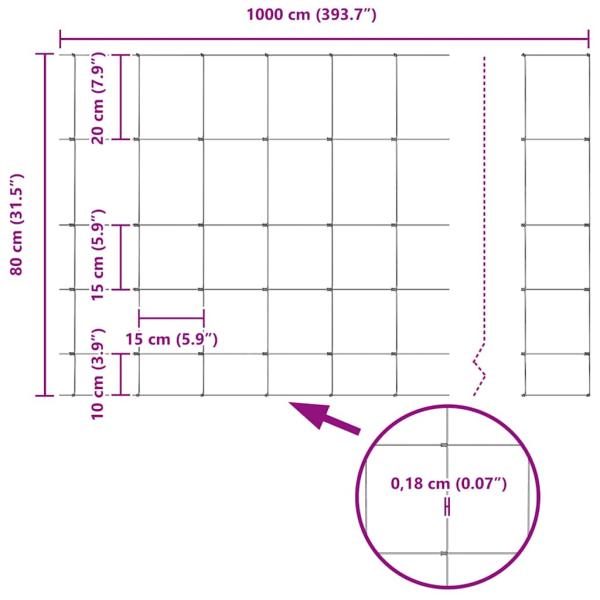 Feldzaun 0,8x100 m Galvanisierter Stahl