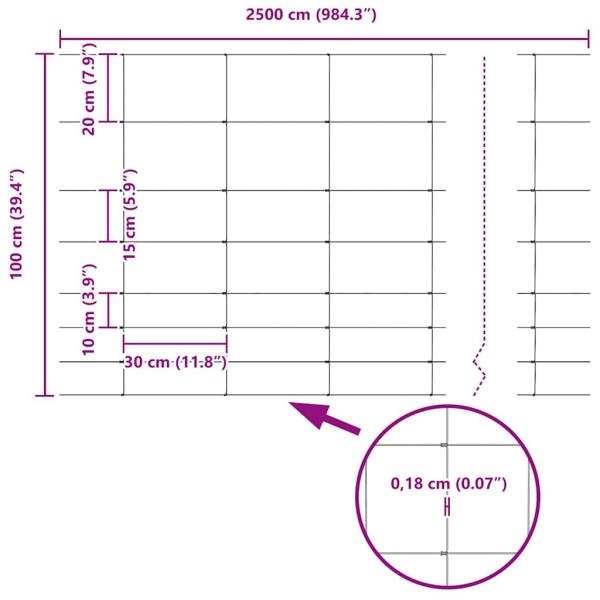 Feldzaun 1x100 m Verzinkter Stahl