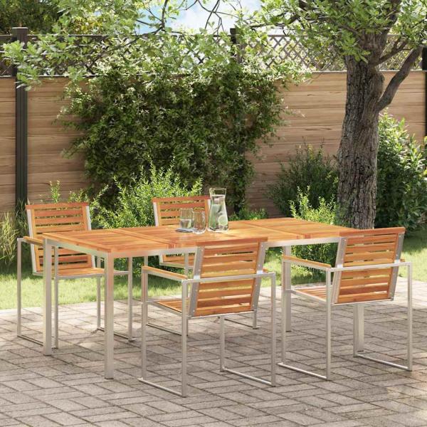 ARDEBO.de - Esstisch für draußen 180x90x75 cm Massivholz Akazie