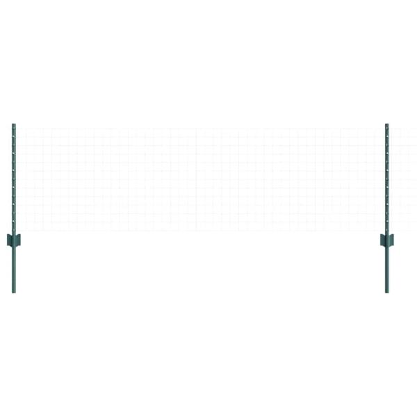 Zaunpfosten 11 Teile U-Kanal Grün 60 cm Stahl