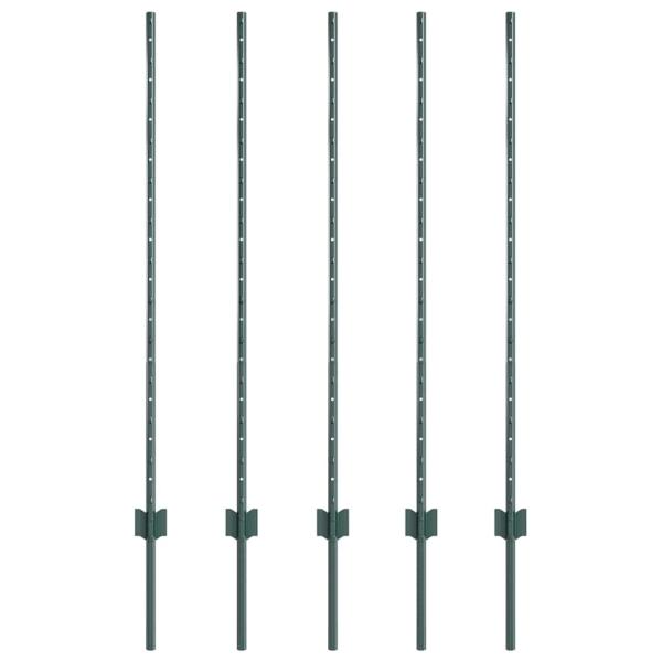 Eingebetteter Zaunpfosten 5 Stk. Grün 160 cm