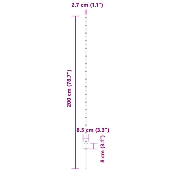 Zaunpfosten 11-tlg U-Kanal Grün 160 cm Stahl