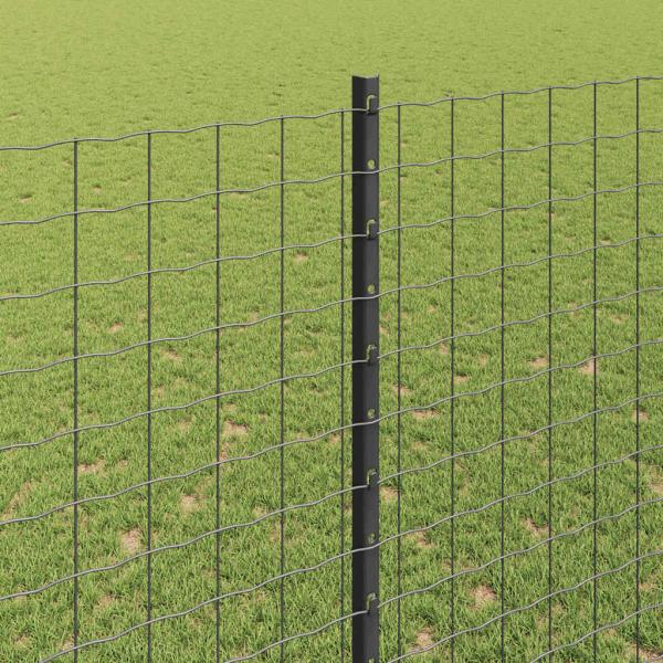 Eingebetteter Zaunpfosten 11 stk. Grau 200 cm