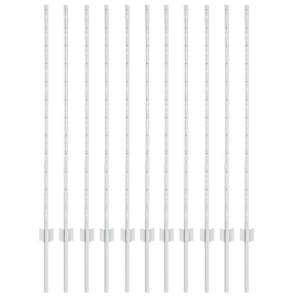 Eingebetteter Zaunpfosten 11 stk. Silber 160 cm
